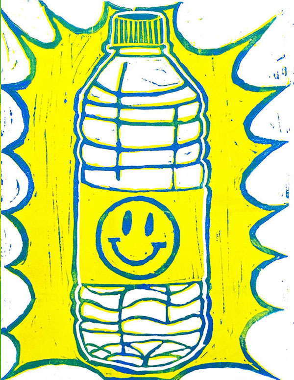 Energy 52 cafe del mar inspired Lino print